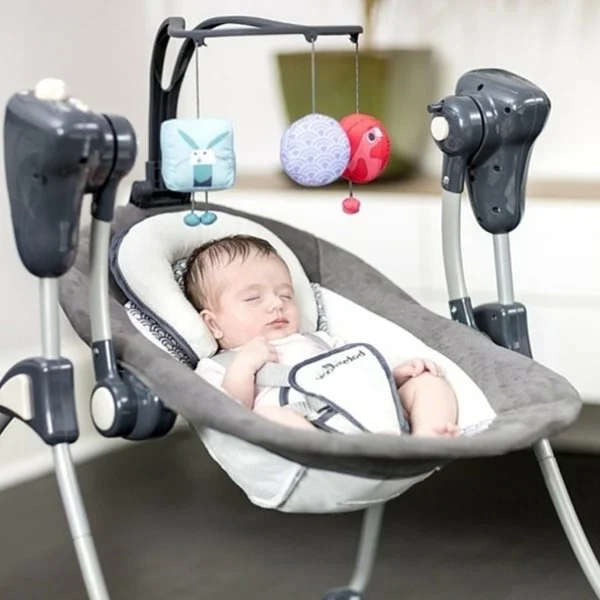 Leagan pliabil Babymoov Swoon Bubble Zinc cu conectare la priza foto