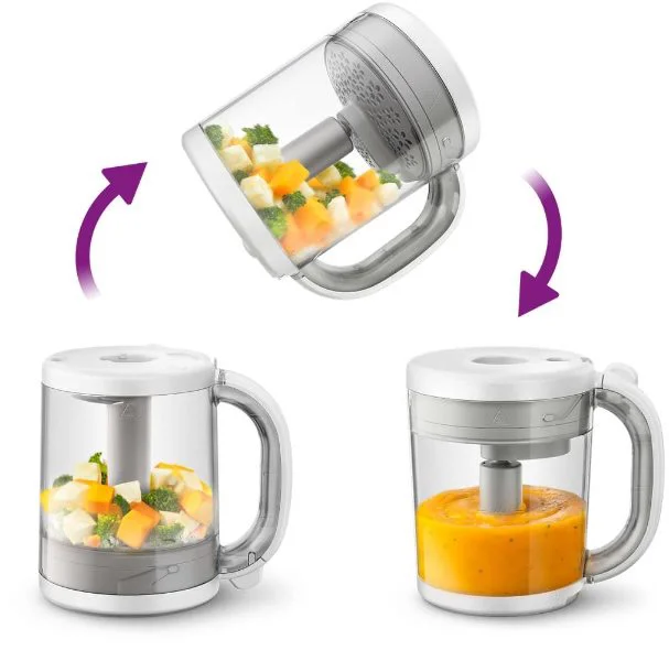 Aparat de gatit 4 in 1 cu aburi si blender Philips AVENT pentru prepararea mancarii bebelusilor foto