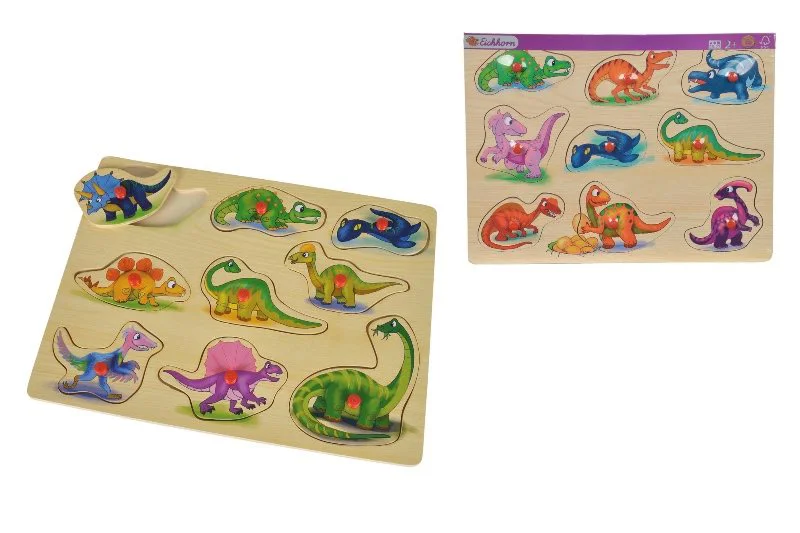 Puzzle din lemn Eichhorn "Dinosaurs" 30x22.5 cm, 10 piese foto