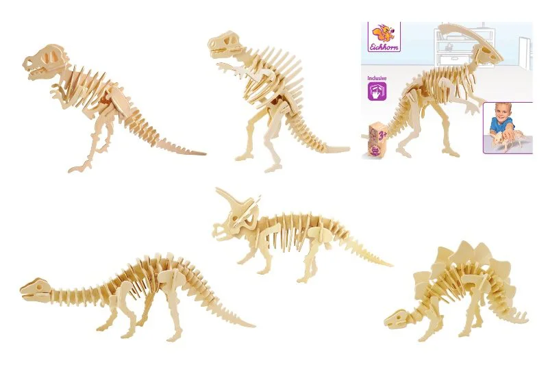 Puzzle din lemn 3D Eichhorn "Dinosaurs" 23x18.5 cm foto