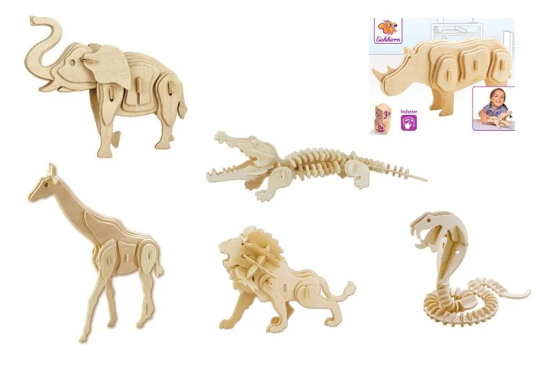Puzzle din lemn 3D Eichhorn "Safari" 23x18.5 cm foto