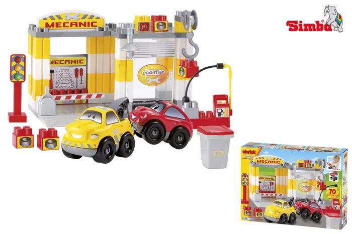 Set de constructie Ecoiffier Abrick &quot;Garaj&quot;, 70 piese