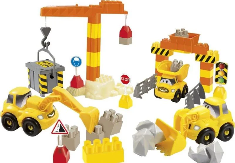 Set de constructie Ecoiffier Abrick "Santier de constructie", 67 piese foto