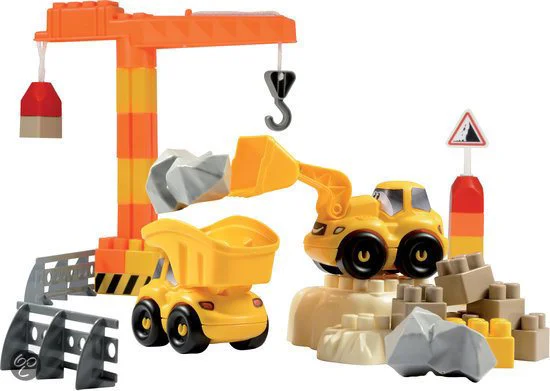 Set de constructie Ecoiffier Abrick "Santier de constructie", 67 piese foto