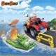 Constructor BanBao Fire Fireman Car and Boat foto