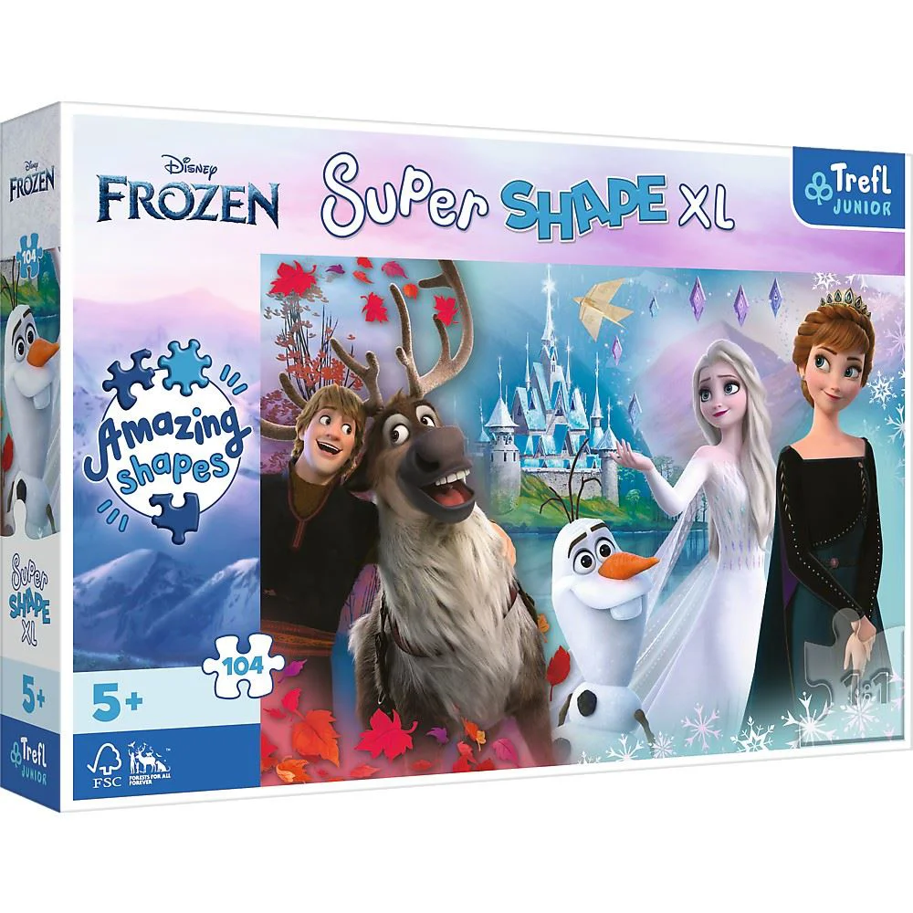 Puzzle Trefl Disney Frozen / Lumea Annei si a Elsei este distractiva, 104 piese XL foto