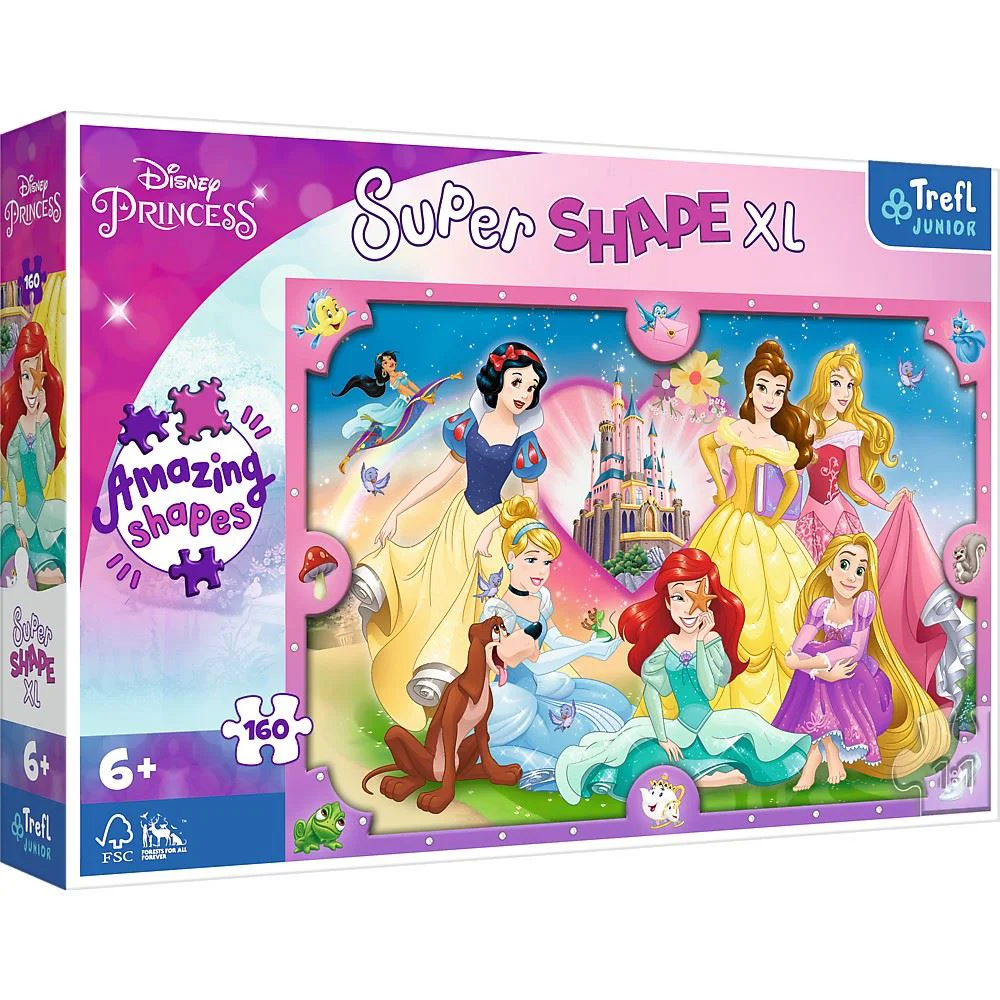 Puzzle Trefl Lumea roz al printeselor, 160 piese XL foto