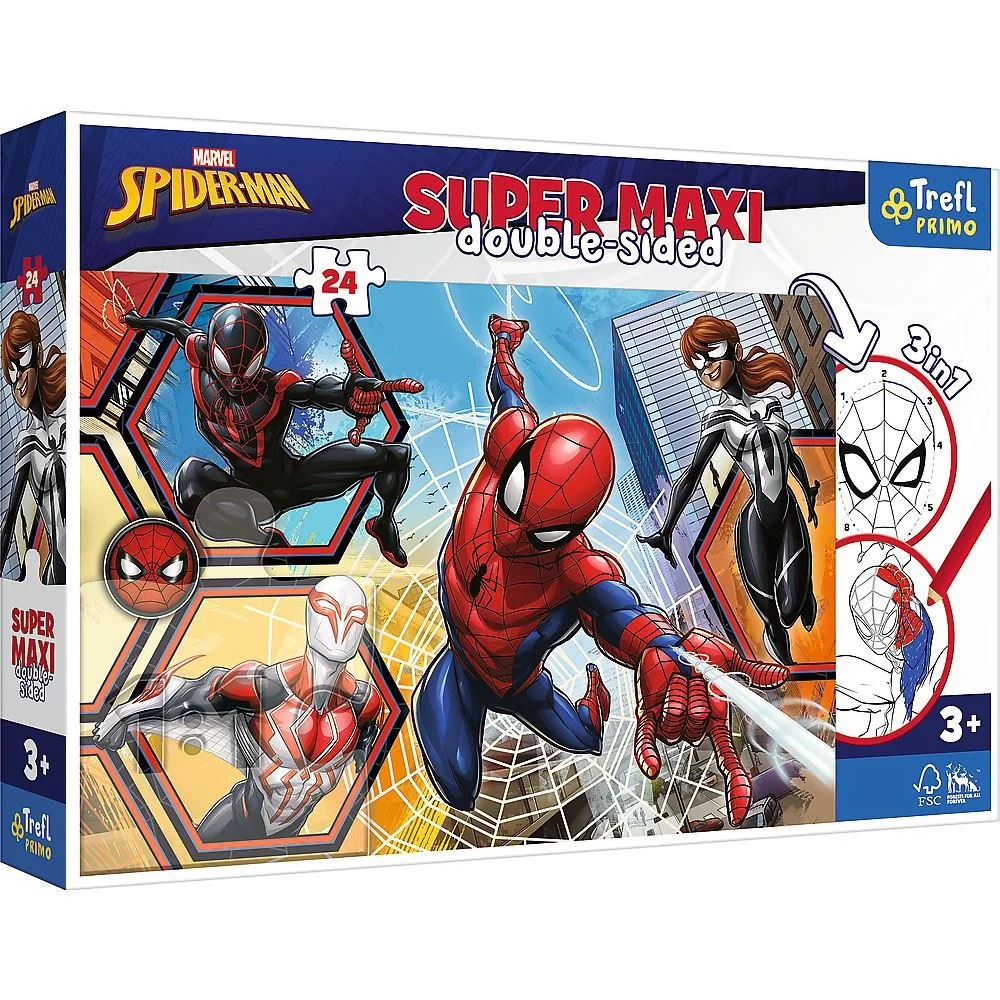 Puzzle Trefl Spiderman in actiune, 24 piese Super Maxi foto