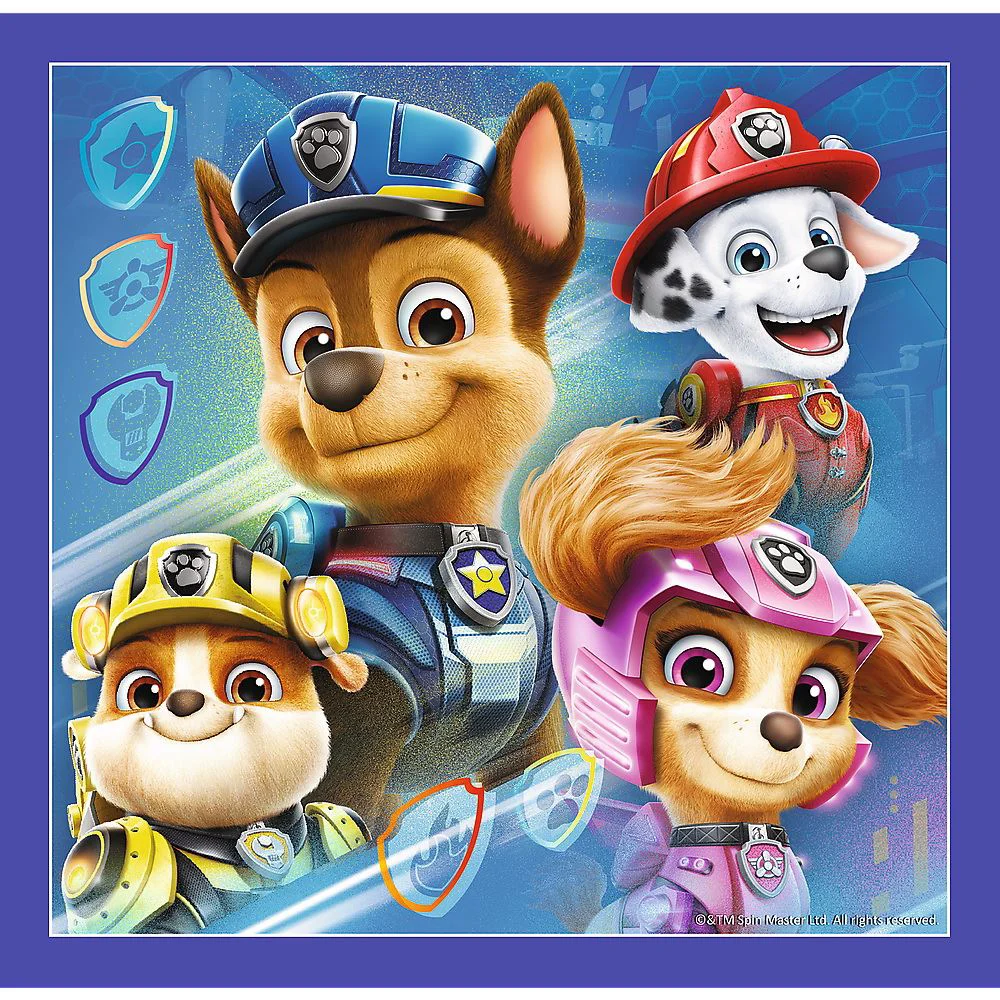 Puzzle Trefl 3 in 1 Paw Patrol Gata de actiune