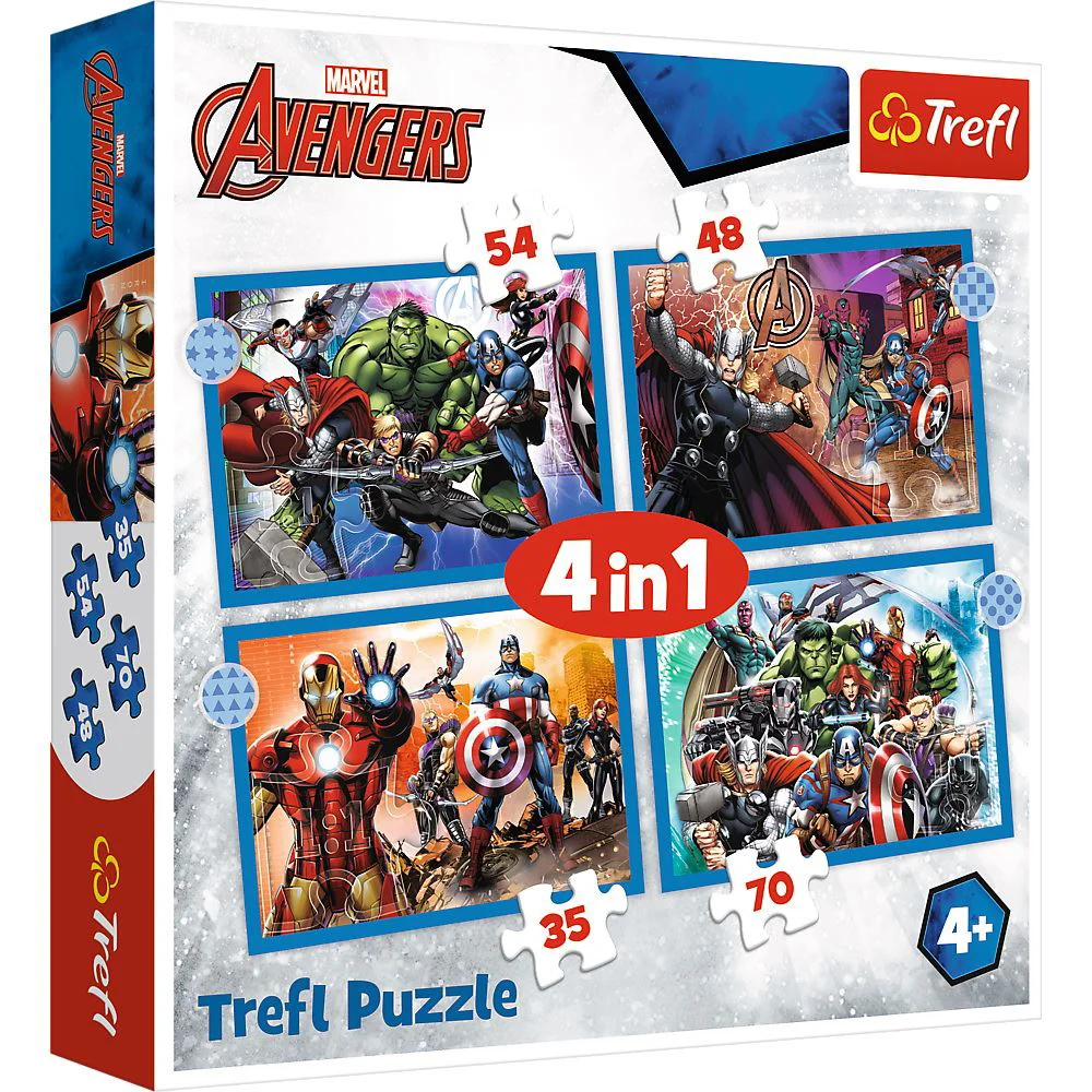 Puzzle Trefl 4 in 1 Razbunatorii curajosi foto