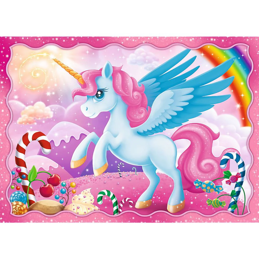 Puzzle Trefl 4 in 1 Unicorni si magie foto