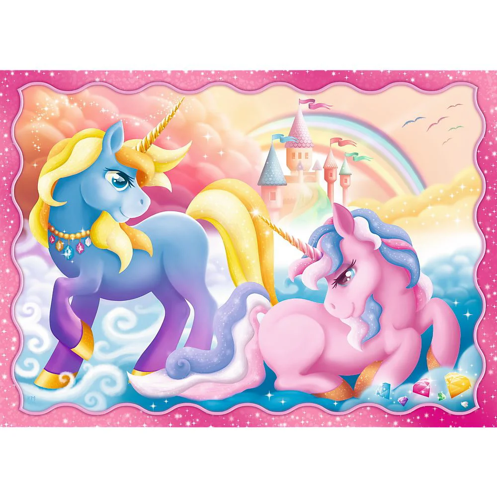 Puzzle Trefl 4 in 1 Unicorni si magie foto