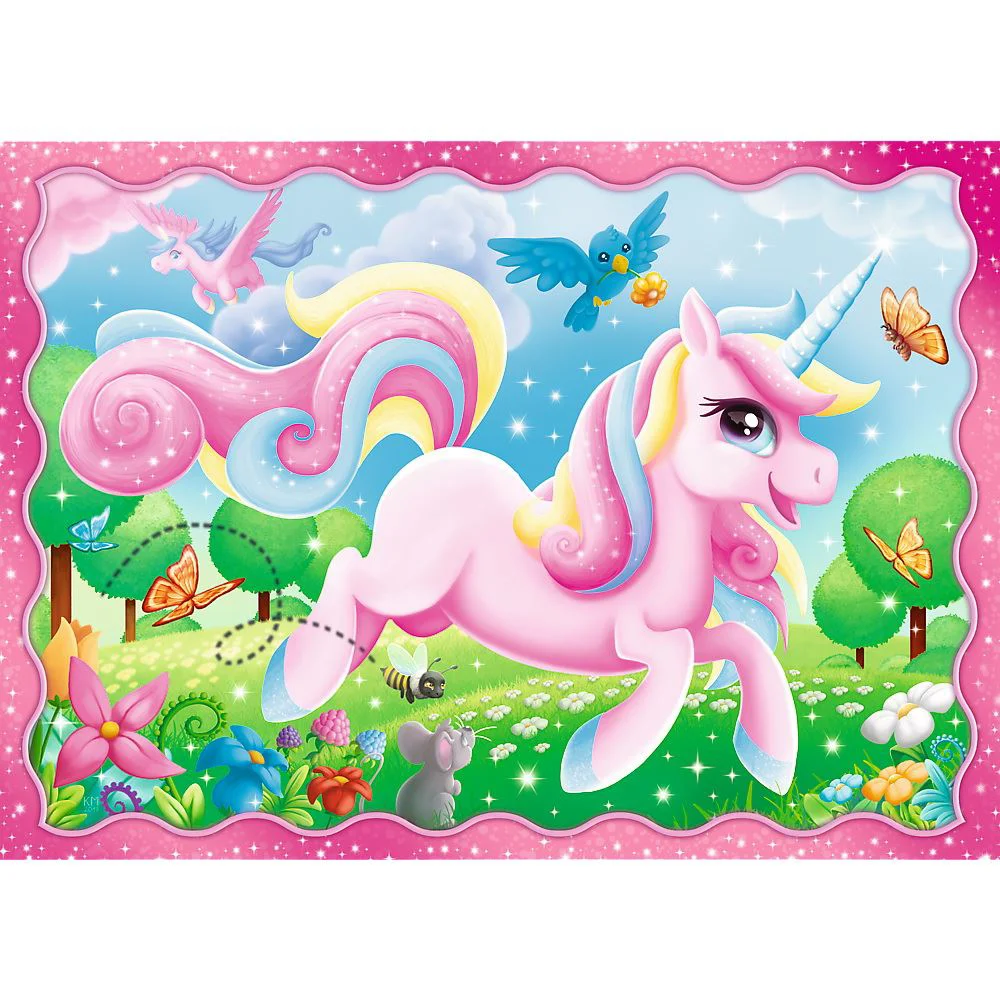 Puzzle Trefl 4 in 1 Unicorni si magie foto