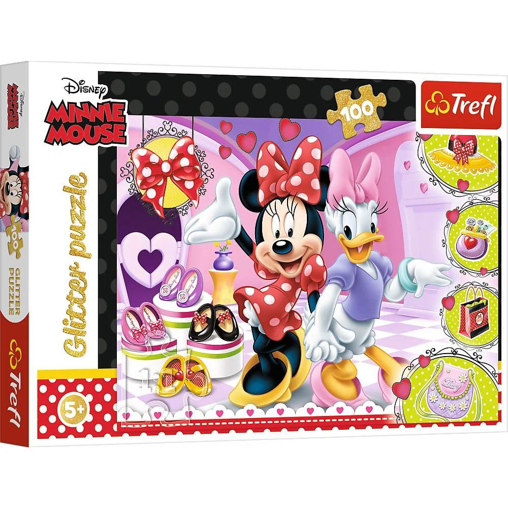 Puzzle Trefl Minnie Mouse si garderoba ei, 100 piese foto
