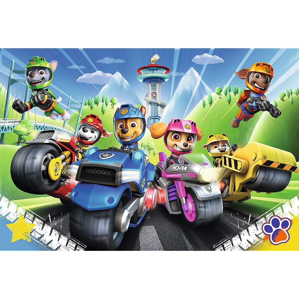 Puzzle Trefl Patrula catelusilor pe motociclete, 100 piese foto