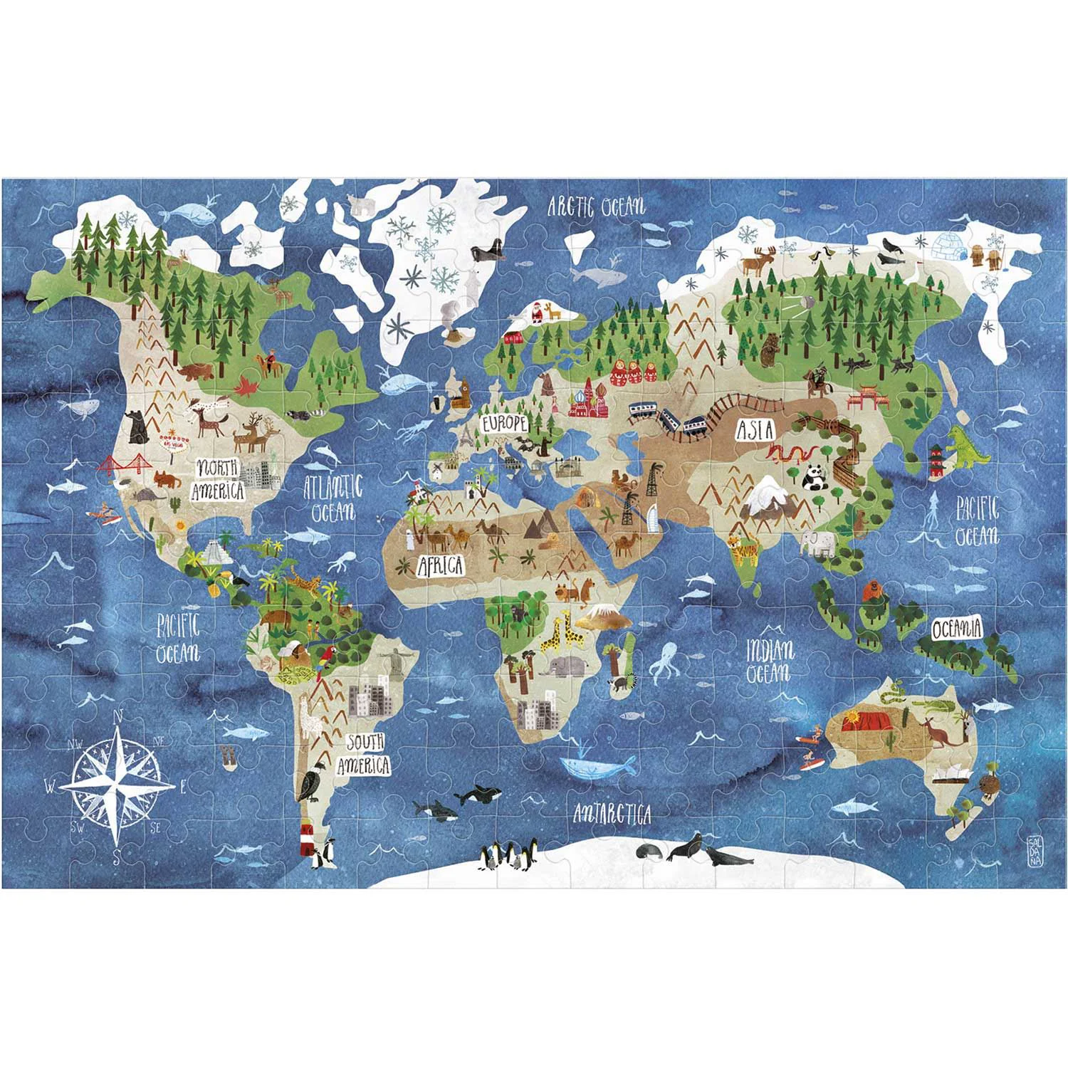 Micro-puzzle Londji Descopera lumea, 150 piese