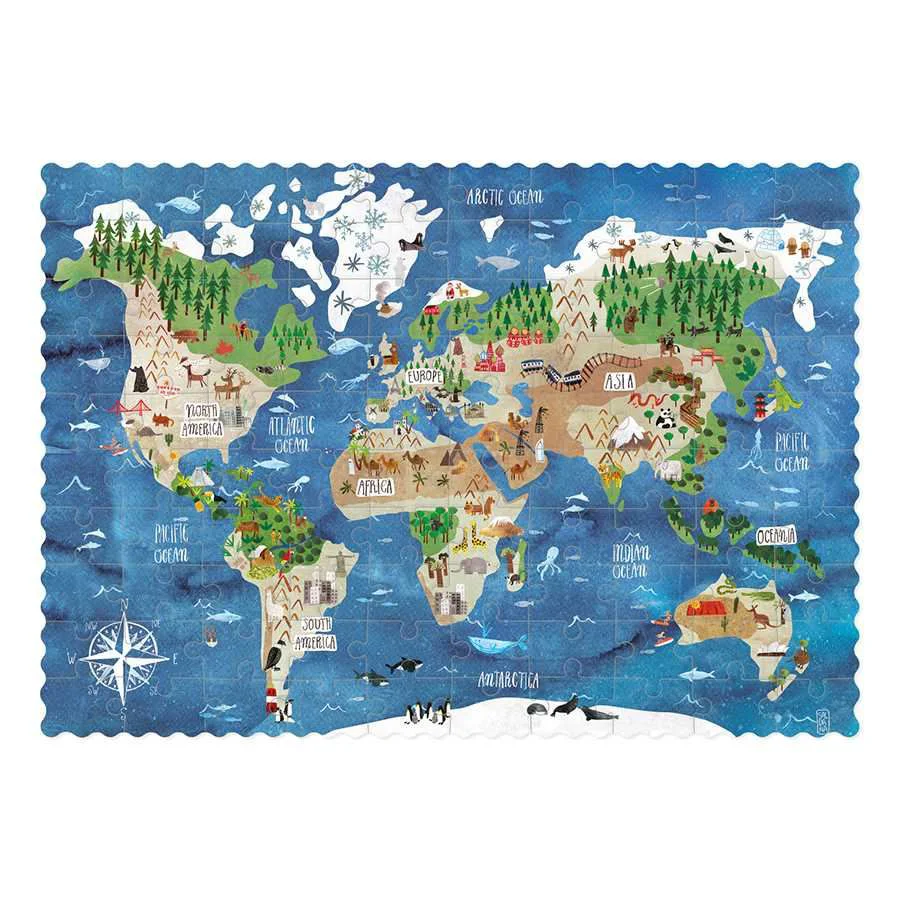 Puzzle de buzunar Londji Descopera Lumea, 100 piese