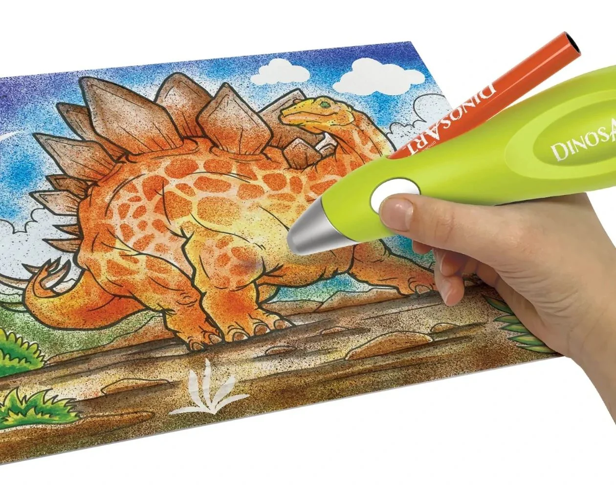 Set de colorat DinosArt cu aerograful