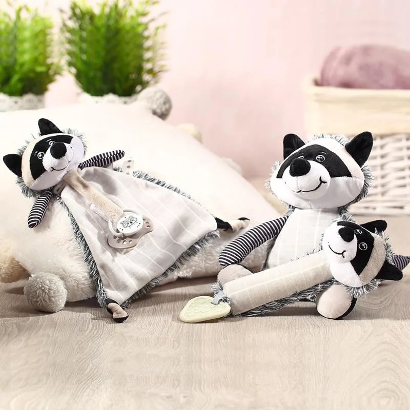 Мягкая игрушка с подвеской для соски BabyOno Енот Rocky foto