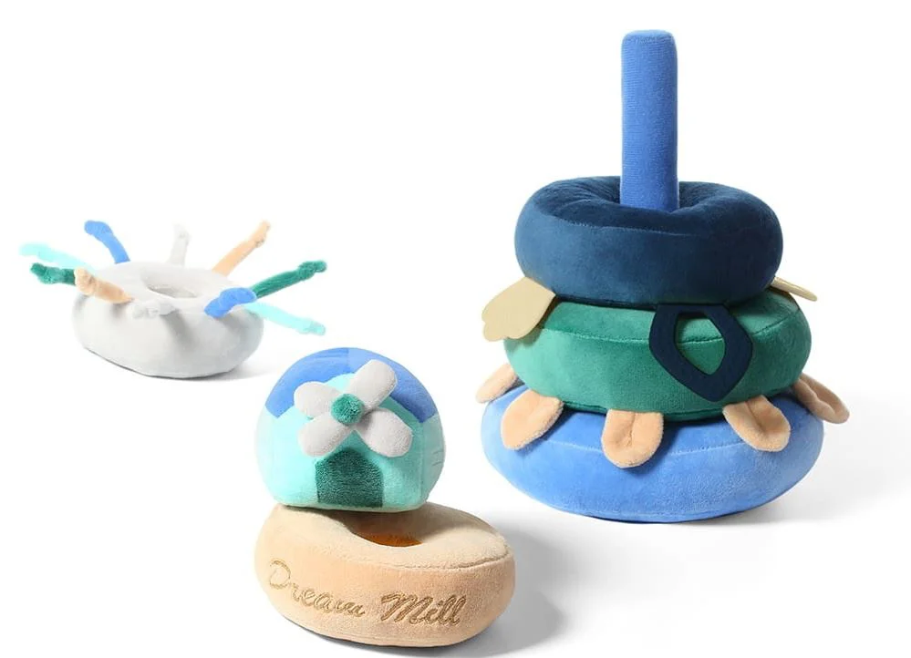 Piramida educativa moale BabyOno Dream Mill Albastru foto