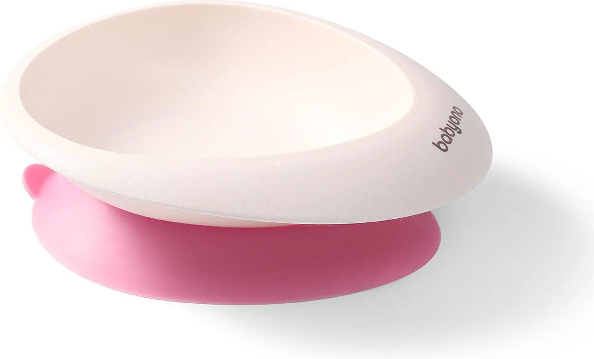 Миска Babyono с присоской и ложкой, Розовый foto