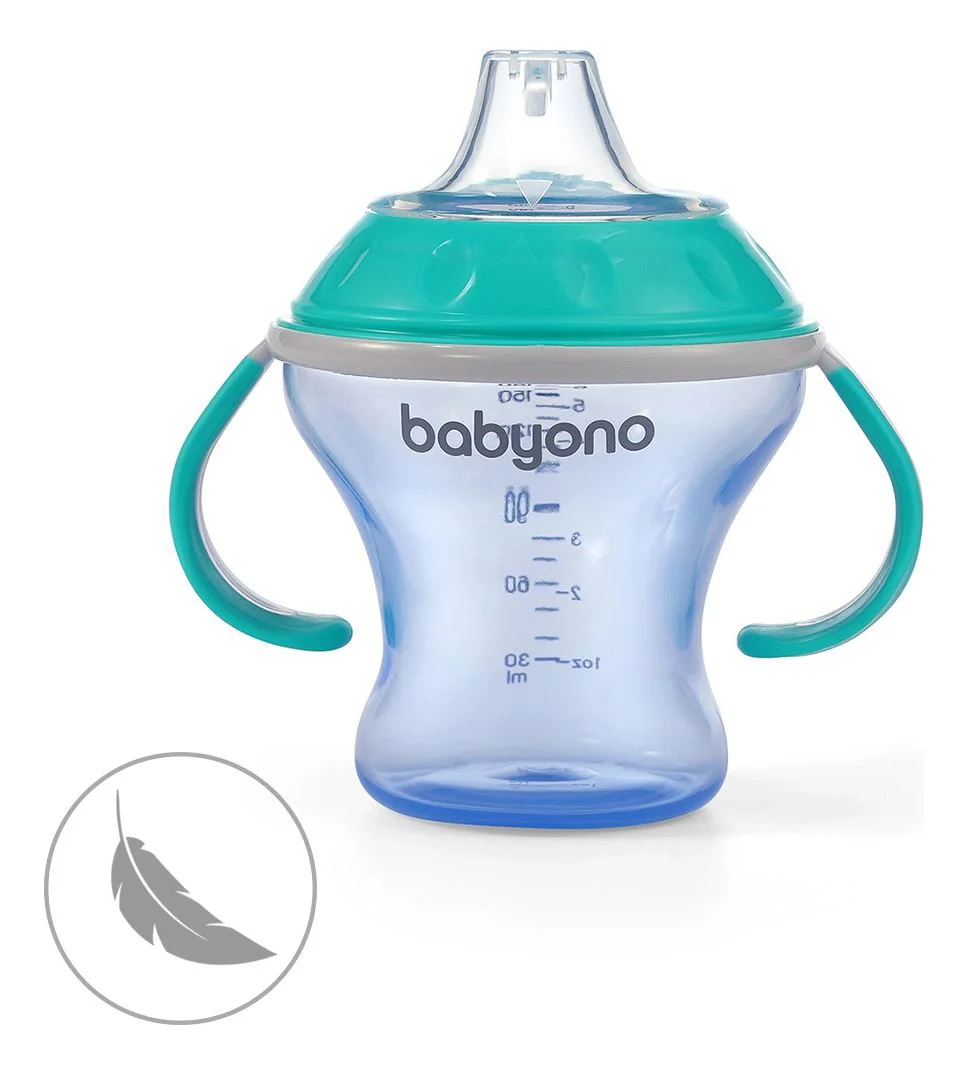 Cana cu nasuc din silicon BabyOno si sistem anti-varsare, 180ml foto