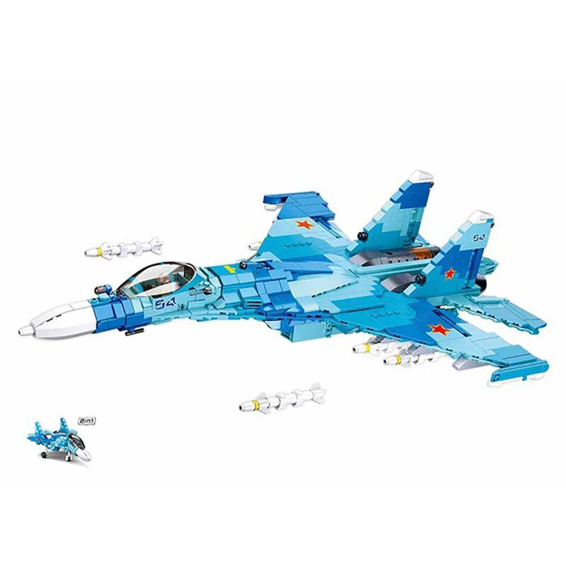Constructor Sluban Model Bricks Su-27 Fighter 2 in 1 foto
