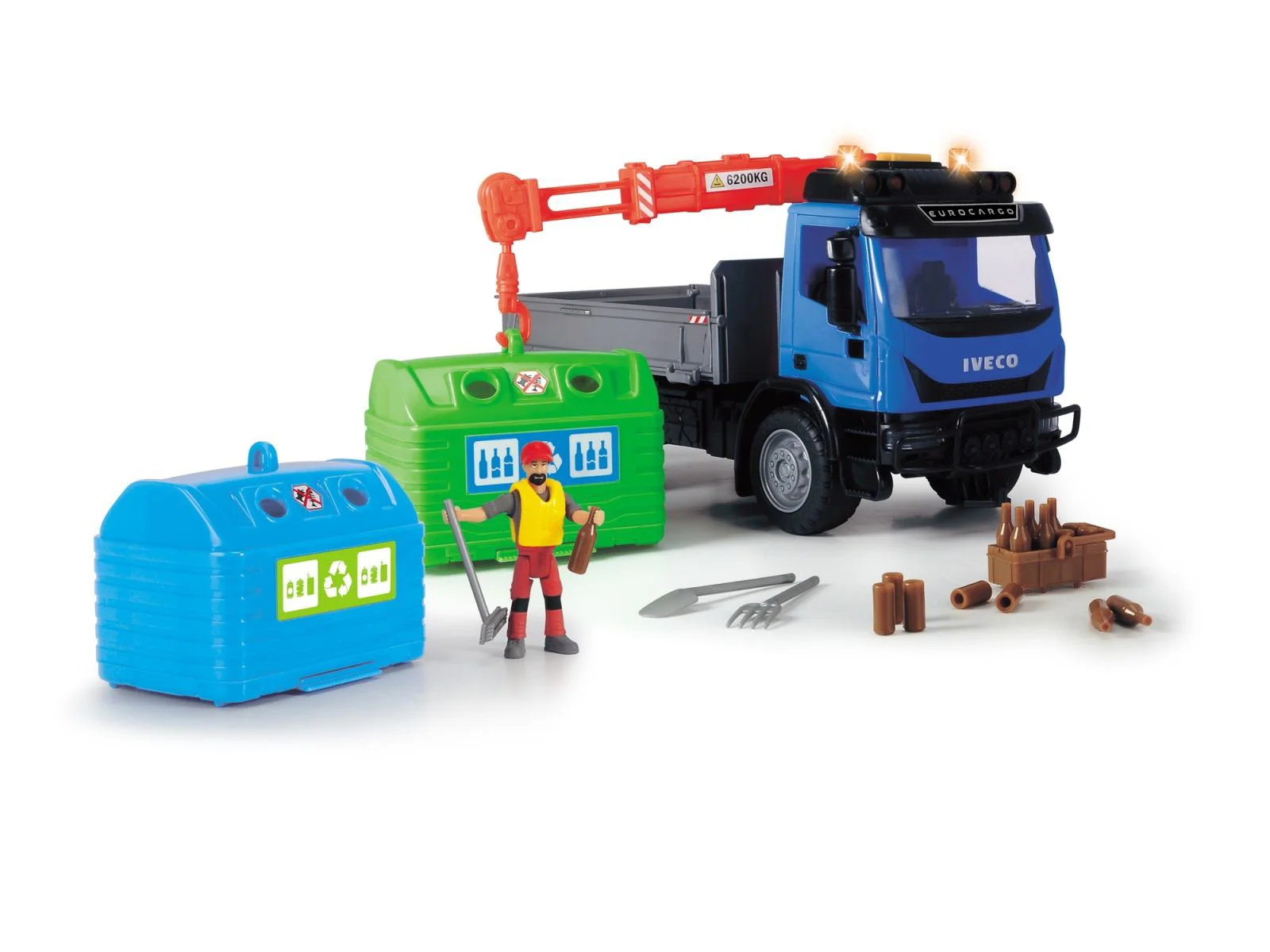 Masinuta Dickie Camion de Colectare a Sticlelor, 25 cm