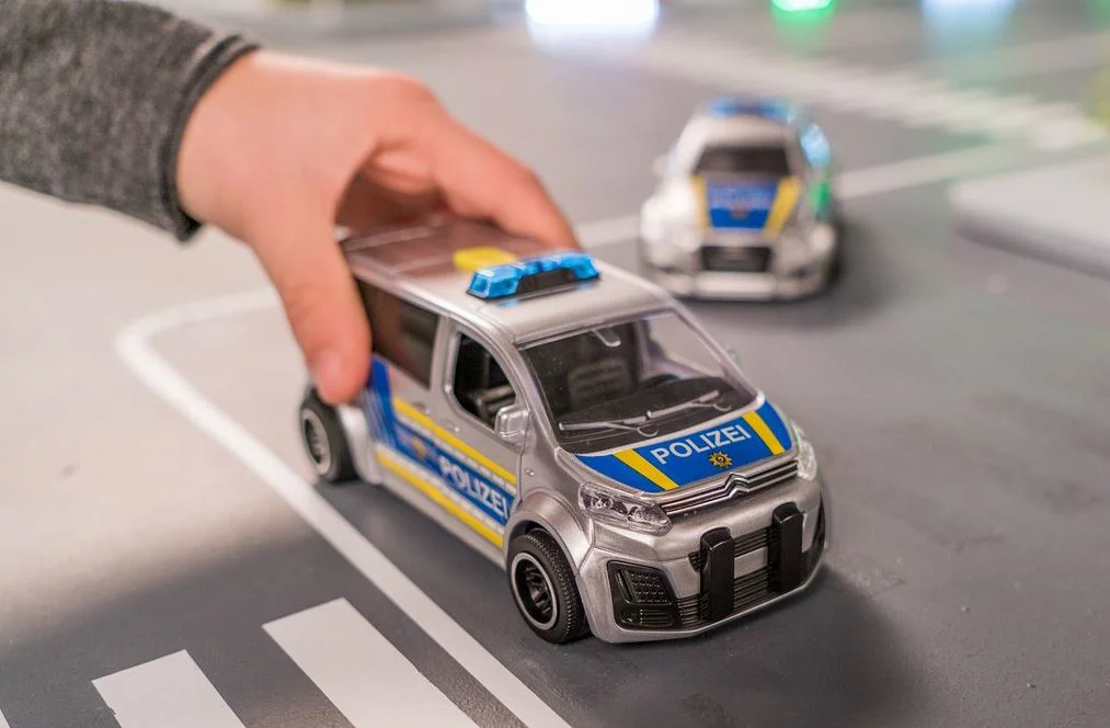 Masinuta Dickie Politie cu lumini si sunet, 15 cm foto