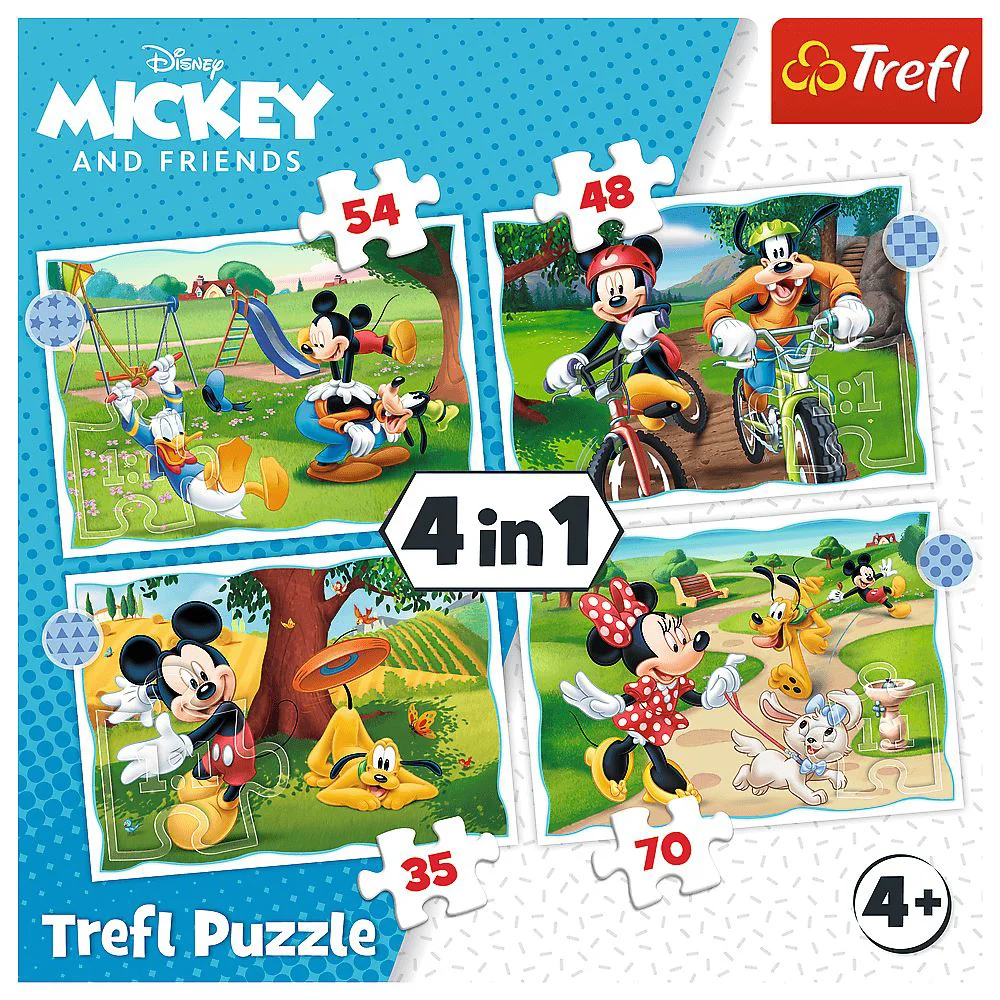 Puzzle Trefl 4in1 Ziua buna a lui Mickey Mouse foto