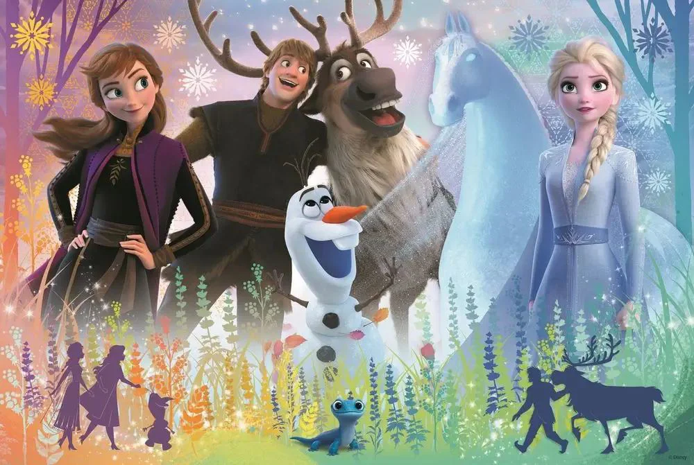 Puzzle Trefl Prietenie magica, Disney Frozen, 70 piese sclipitoare foto