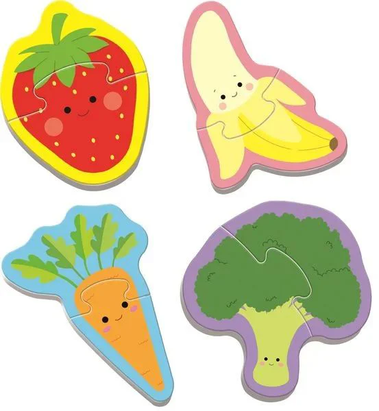 Puzzle Trefl Baby Classic, Fructe si legume, 2 piese foto