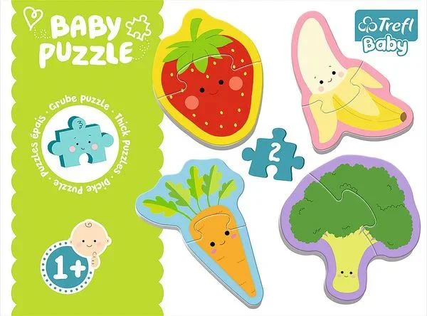 Puzzle Trefl Baby Classic, Fructe si legume, 2 piese foto