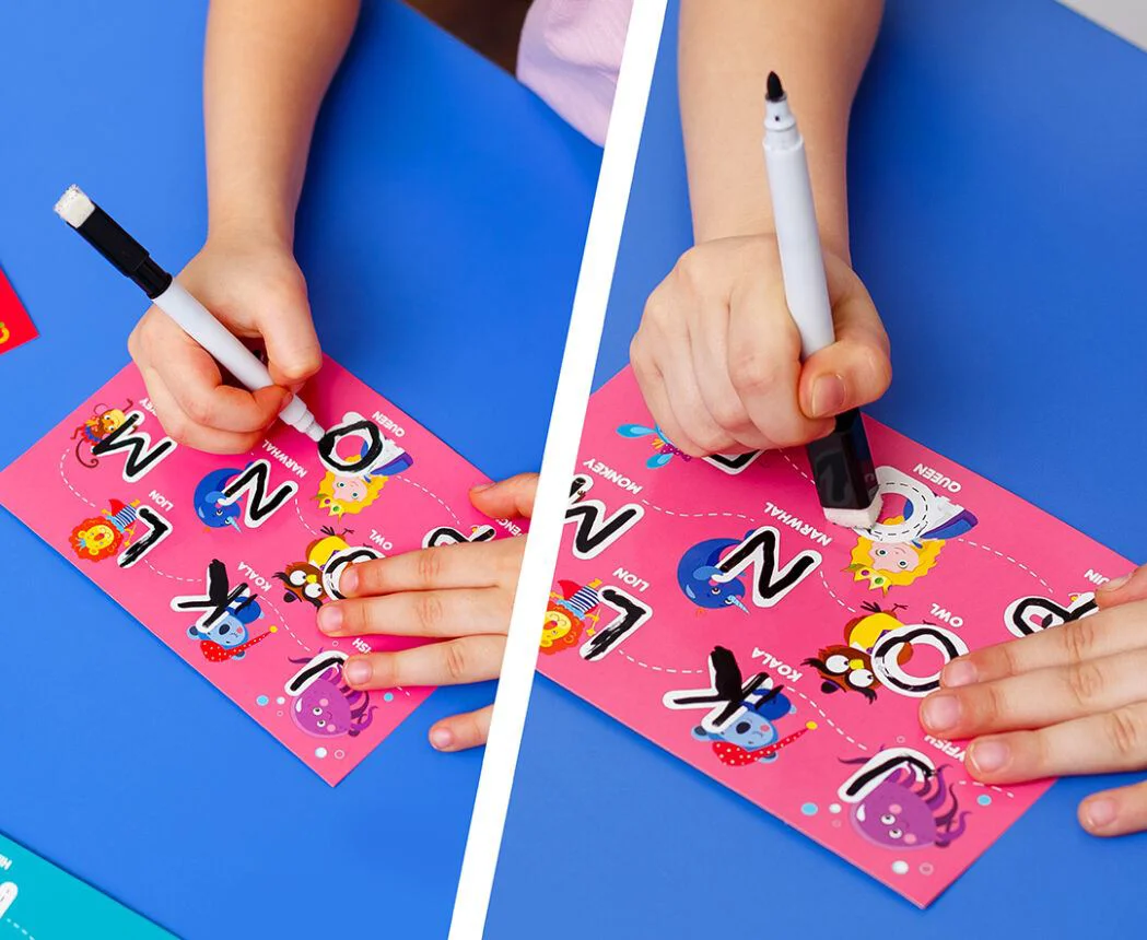 Joc educativ Vladi Toys Scrie si sterge cu marker, Alfabetul Englez foto