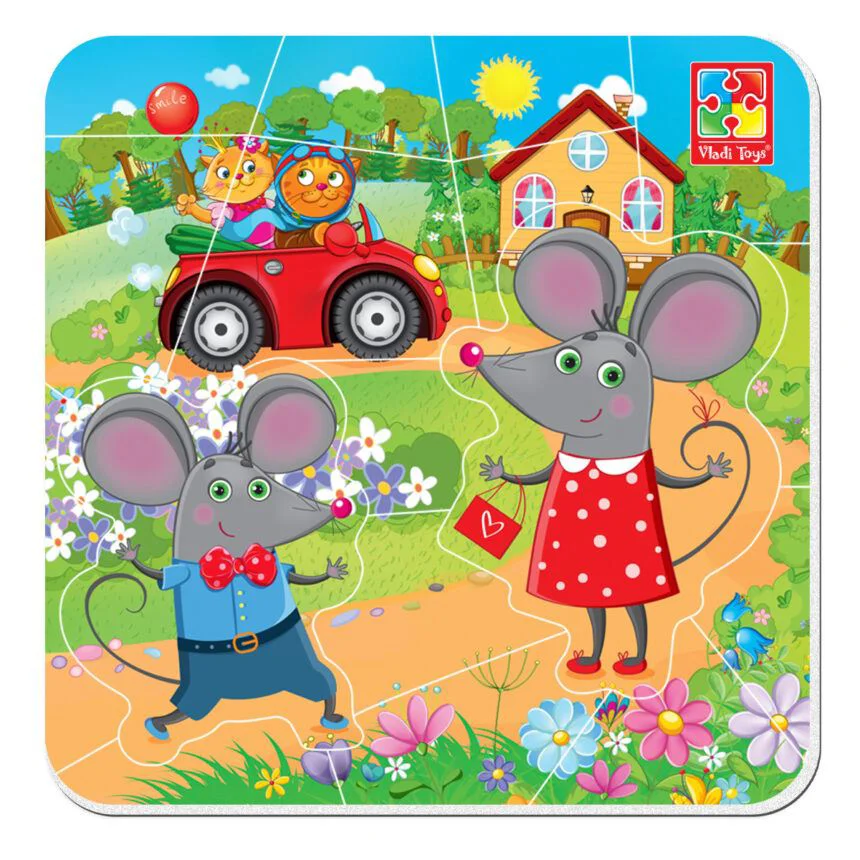 Puzzle magnetic Vladi Toys Soriceii, 16 piese