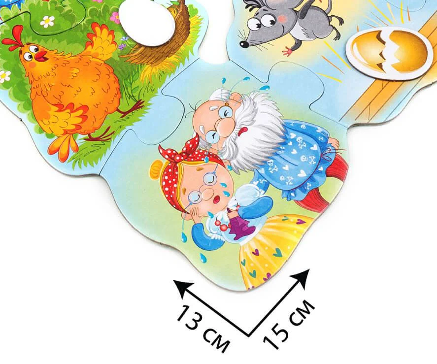 Головоломка для самых маленьких Vladi Toys Курочка Ряба, 8 штук макси