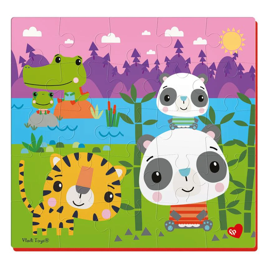 Puzzle moale Vladi Toys Fisher Price, Ursi Panda, 25 piese