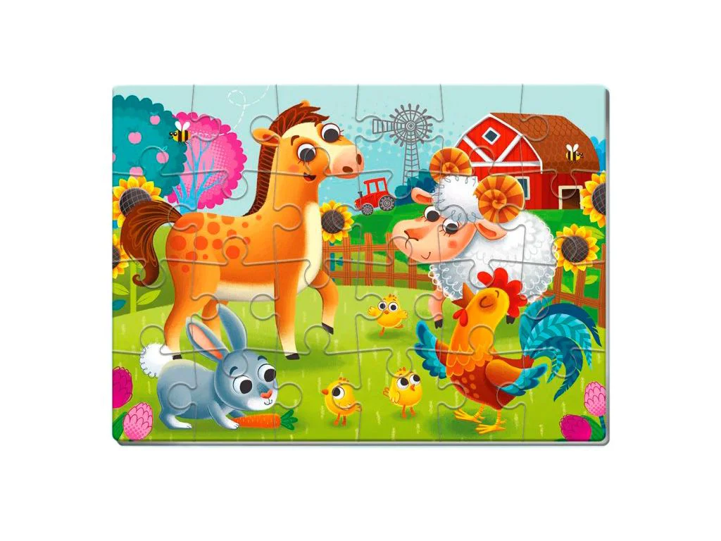 Puzzle moale Vladi Toys La Ferma, А4, 24 piese