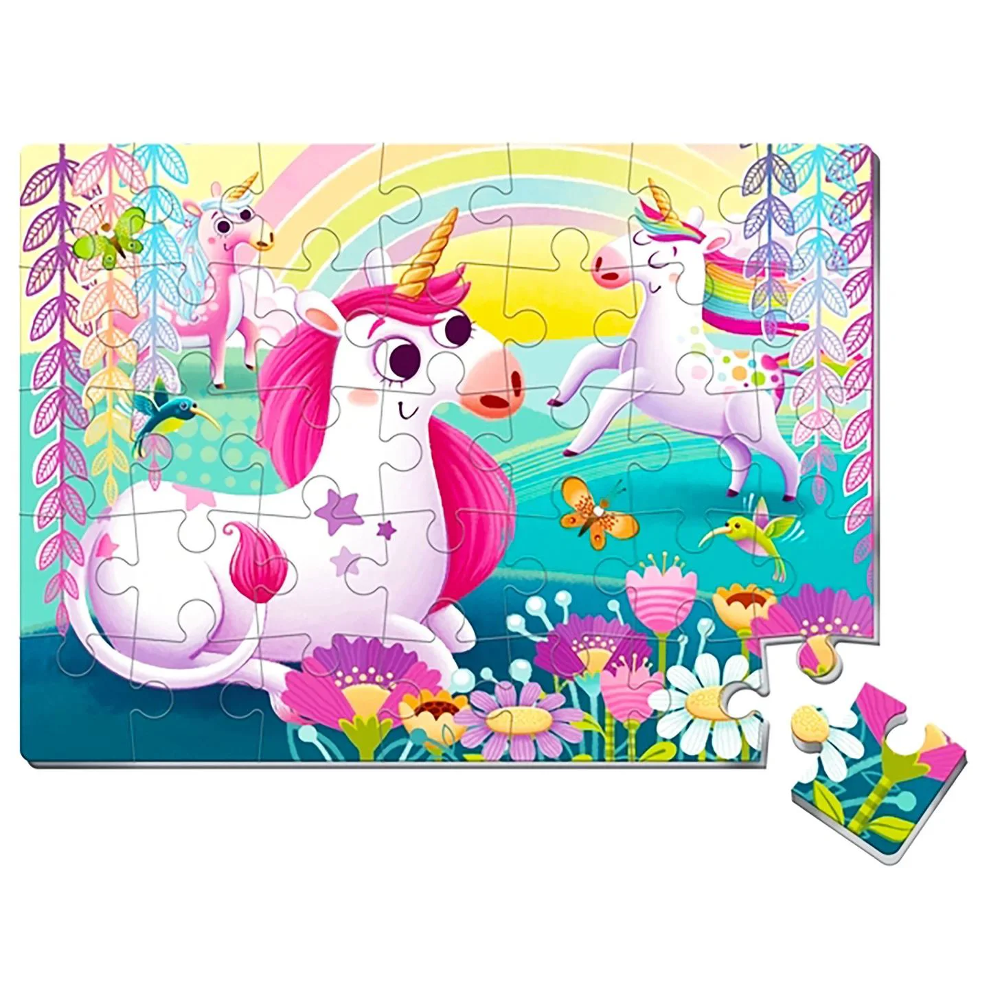 Puzzle moale Vladi Toys Unicorni, A4, 35 piese