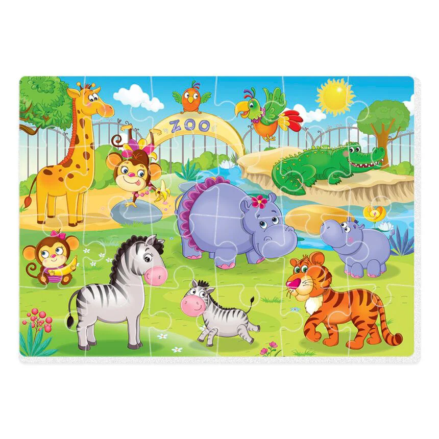 Puzzle moale Vladi Toys Zoo, A4, 35 piese foto