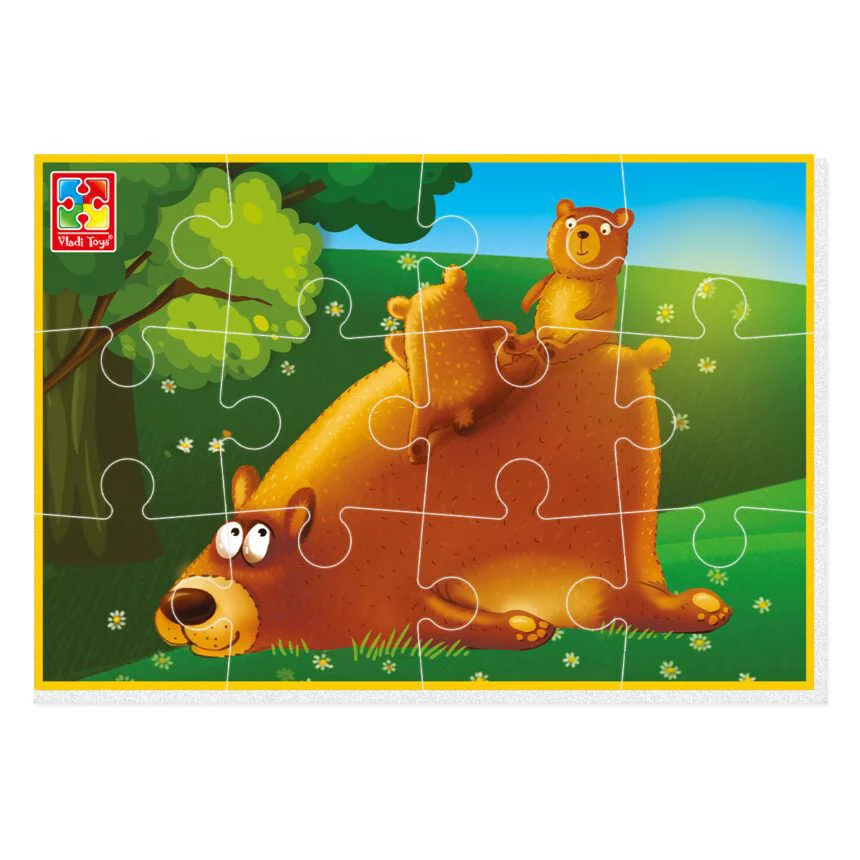 Puzzle moale Vladi Toys Ursuleti, A5, 12 piese