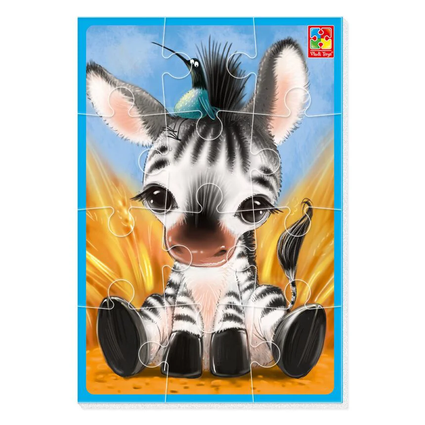 Puzzle moale Vladi Toys Zebra, A5, 12 piese