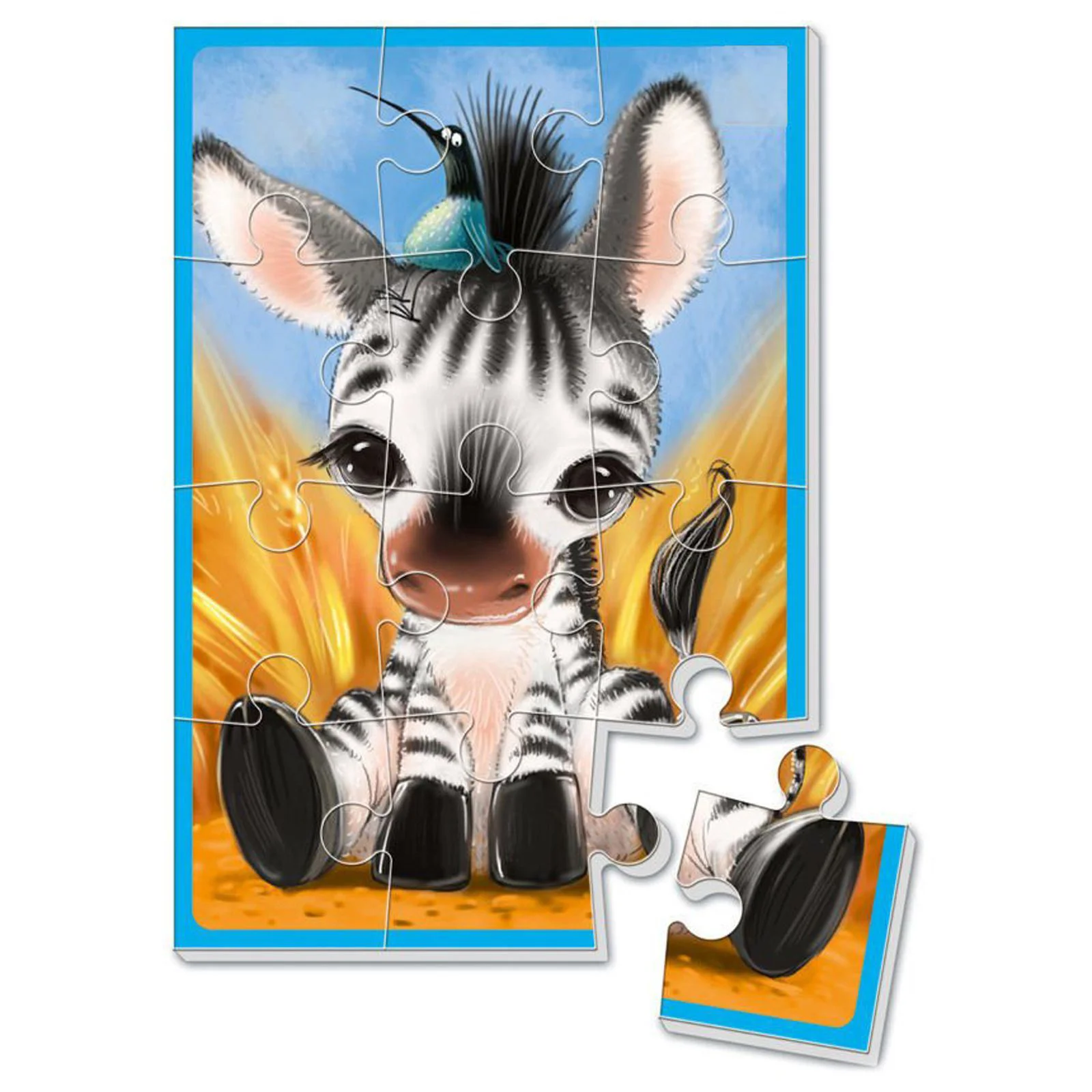 Puzzle moale Vladi Toys Zebra, A5, 12 piese