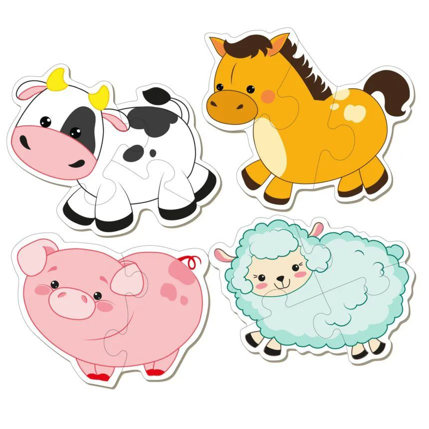 Puzzle Vladi Toys Vacuta pentru cei mici, 11 piese