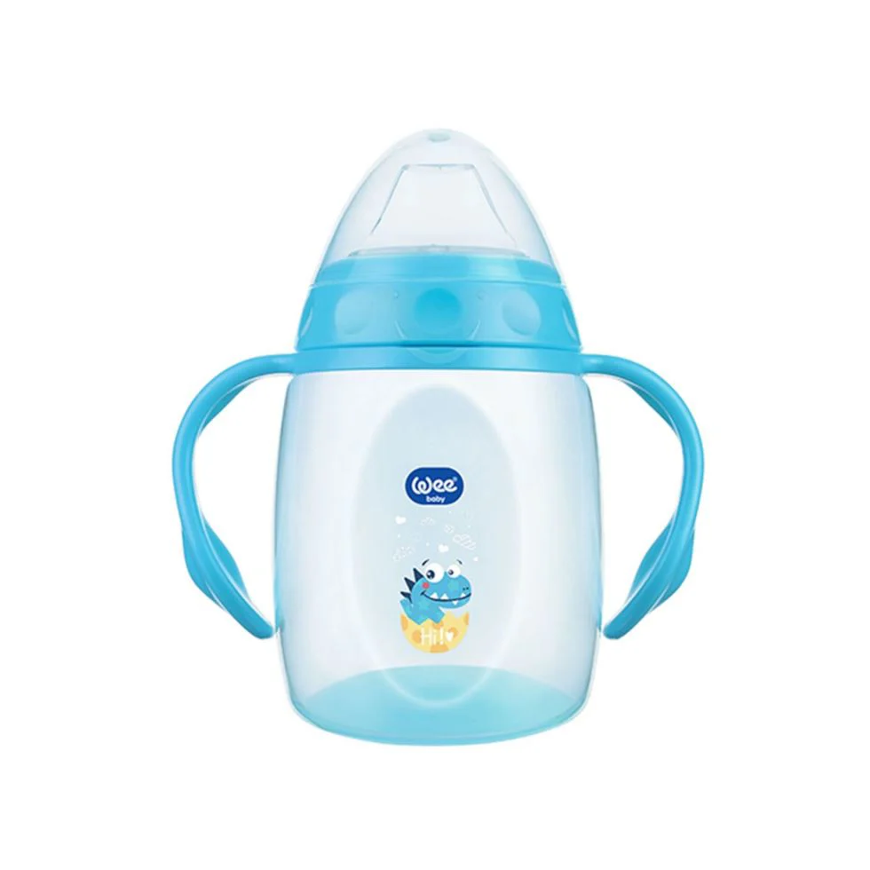 Canuta cu manere si adaptor din silicon WeeBaby (6+ luni), 250 ml foto