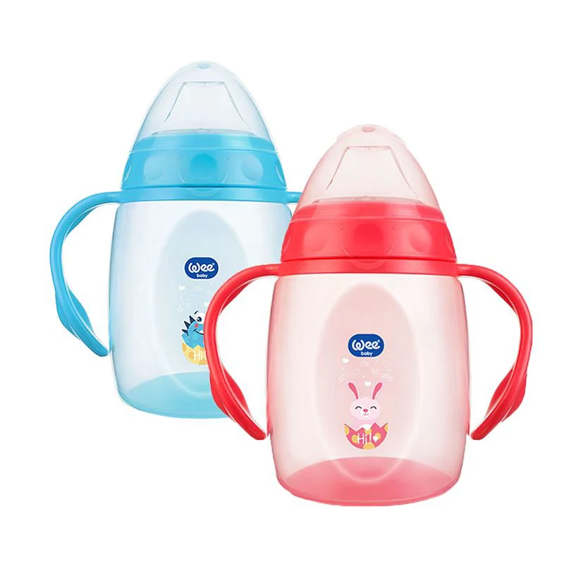 Canuta cu manere si adaptor din silicon WeeBaby (6+ luni), 250 ml foto