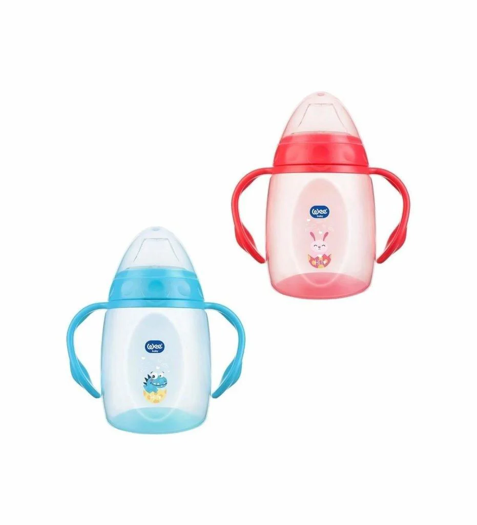 Canuta cu manere si adaptor din silicon WeeBaby (6+ luni), 250 ml foto