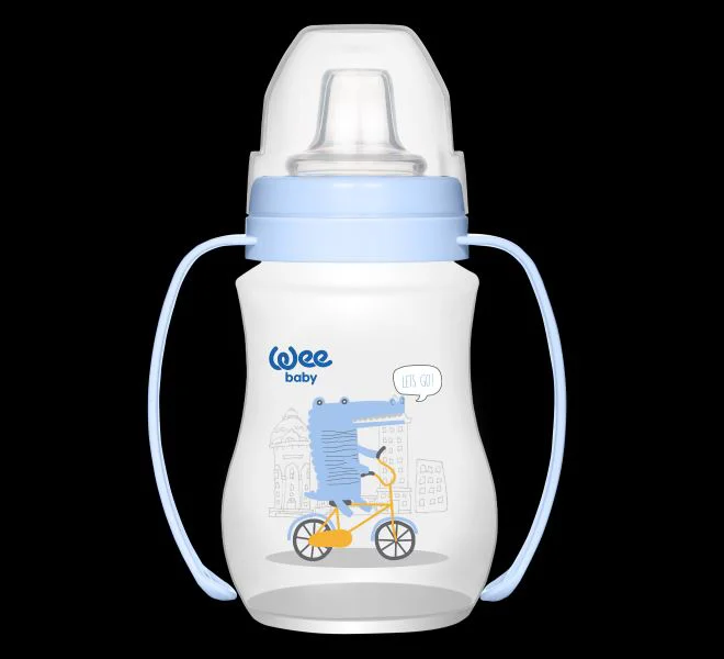 Canuta cu manere WeeBaby si adaptor din silicon (6+ luni), 250 ml foto