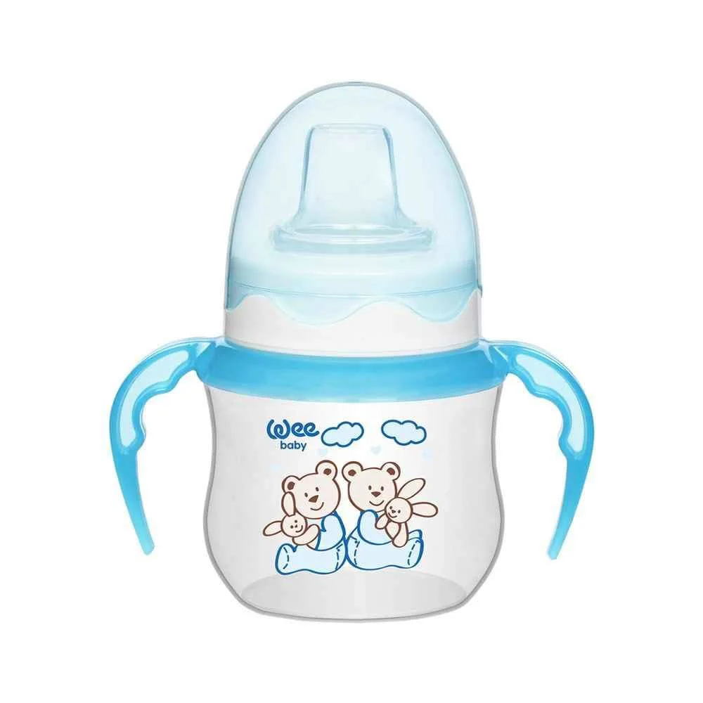 Canuta cu manere si adaptor din silicon WeeBaby (6+ luni), 125 ml foto