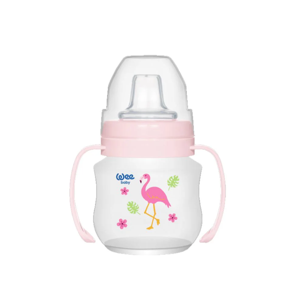 Canuta cu manere si adaptor din silicon WeeBaby (6+ luni), 125 ml foto